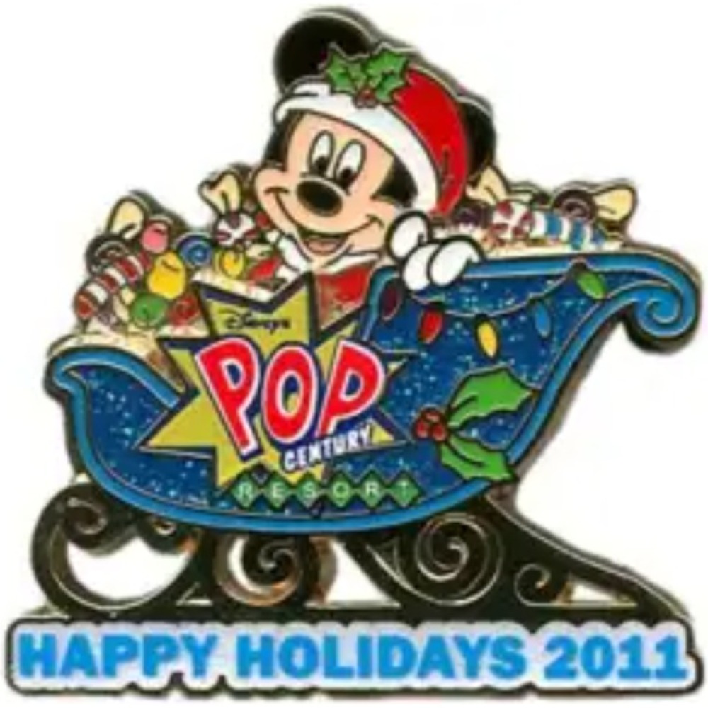Disney Pop Century Resort Happy Holidays 2011 Mickey Mouse LE 1000 Pin